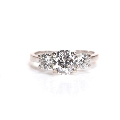 Lot 74 - A diamond three stone ring