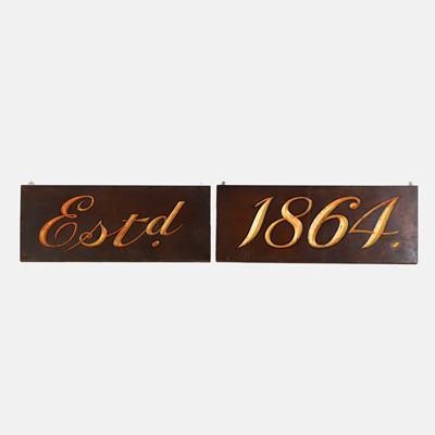Lot 391 - A pair of wood and painted signs