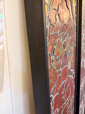 Lot 413 - A pair of Victorian stained-glass panel light boxes