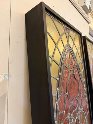 Lot 413 - A pair of Victorian stained-glass panel light boxes