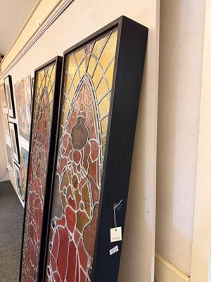 Lot 413 - A pair of Victorian stained-glass panel light boxes