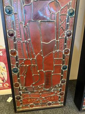 Lot 413 - A pair of Victorian stained-glass panel light boxes