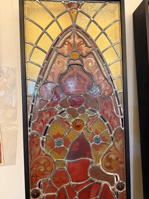 Lot 413 - A pair of Victorian stained-glass panel light boxes