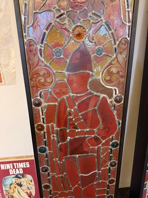 Lot 413 - A pair of Victorian stained-glass panel light boxes