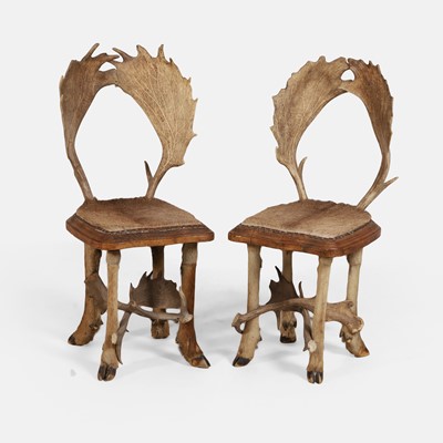Lot 368 - A pair of antler chairs