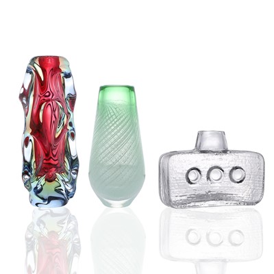 Lot 292 - Three Czech glass vases