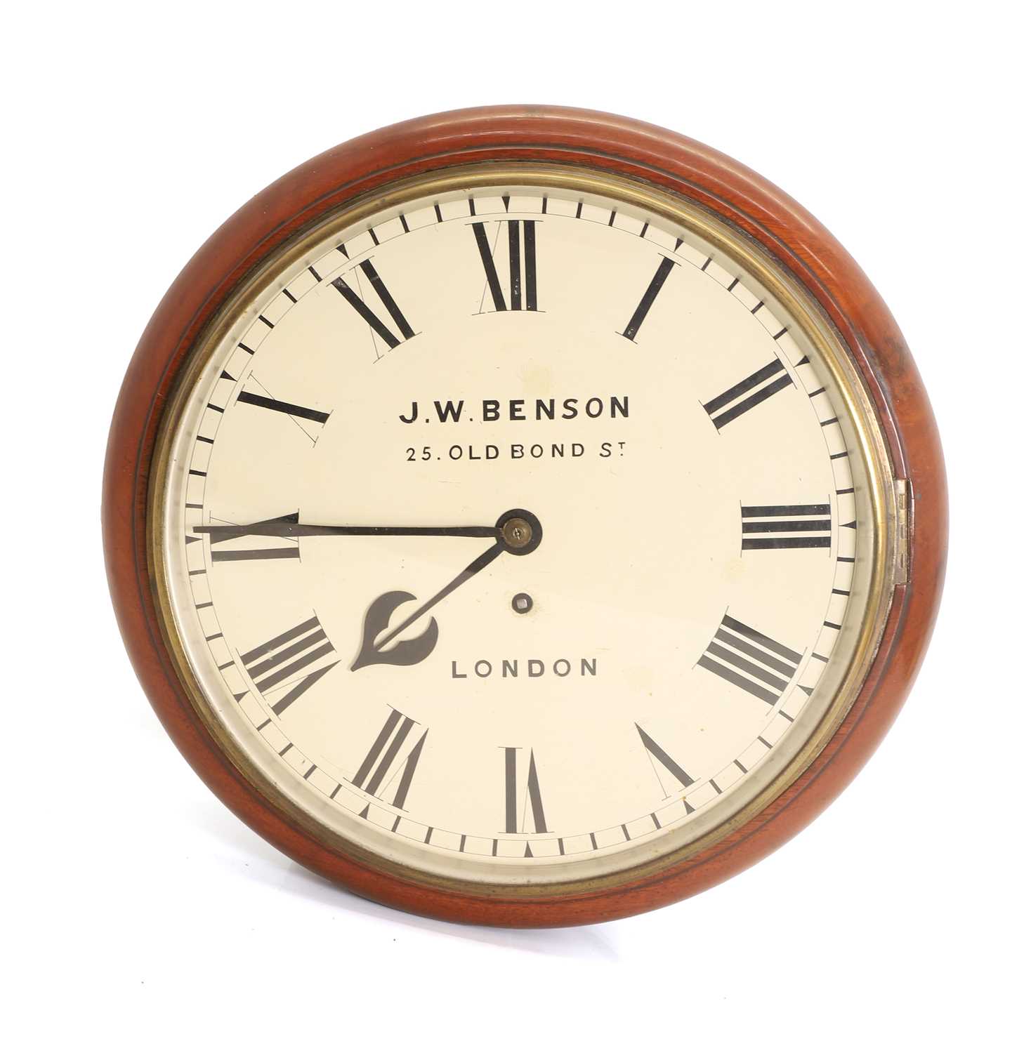 Lot 203 - A mahogany dial clock by J W Benson