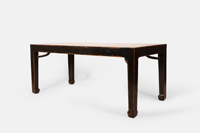 Lot 306 - A lacquered wood and riverstone centre table