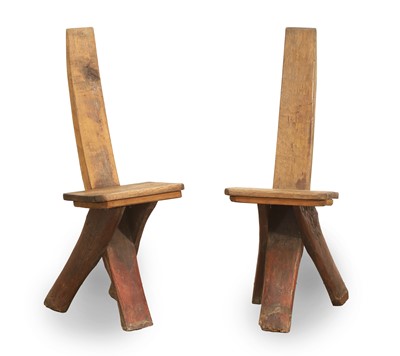 Lot 539 - A pair of modernist wooden chairs