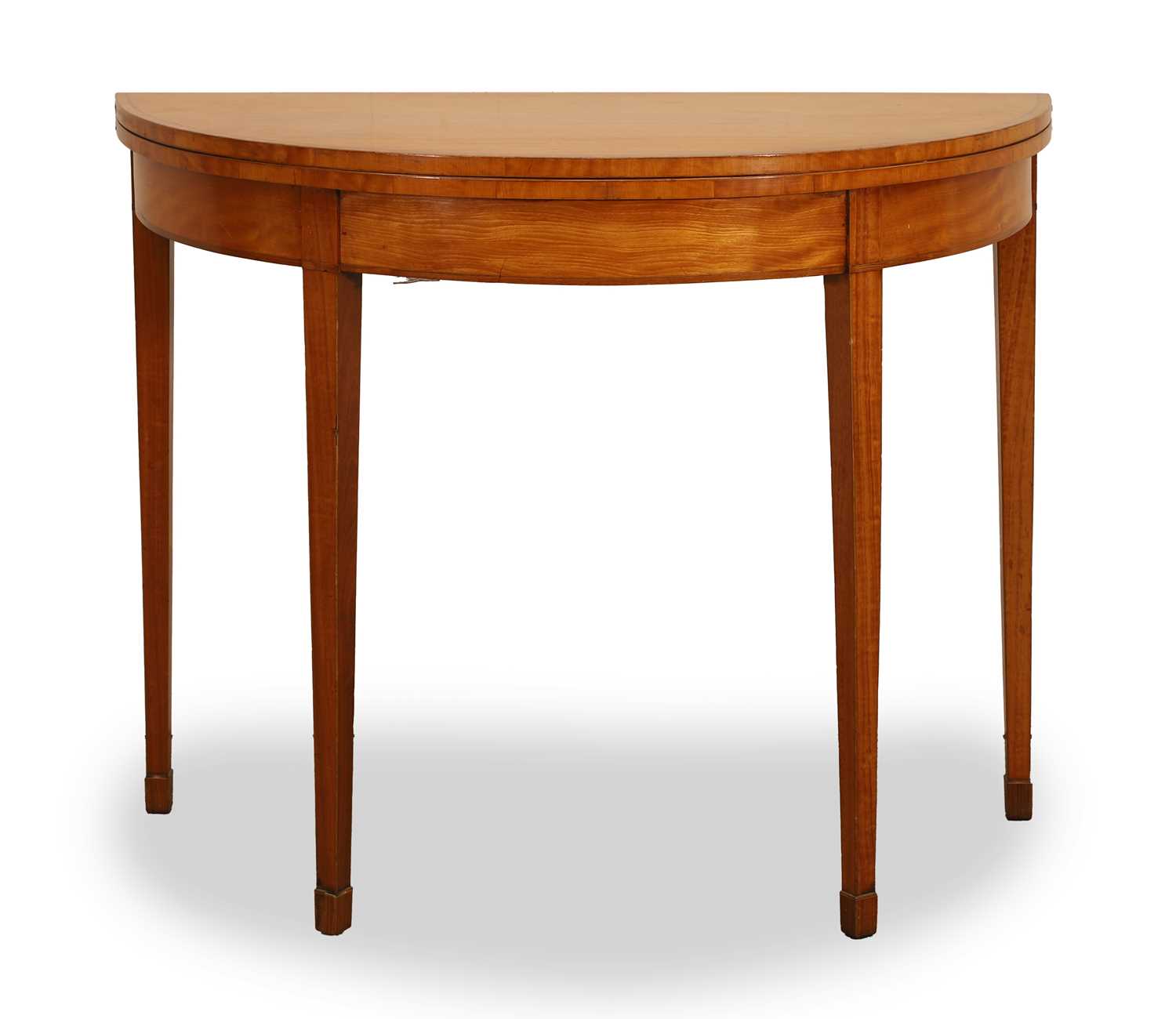 Lot 516 - A late George III satinwood card table