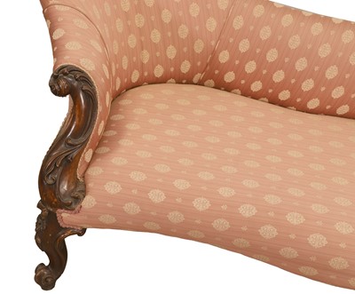 Lot 508 - A Victorian walnut and upholstered chaise lounge