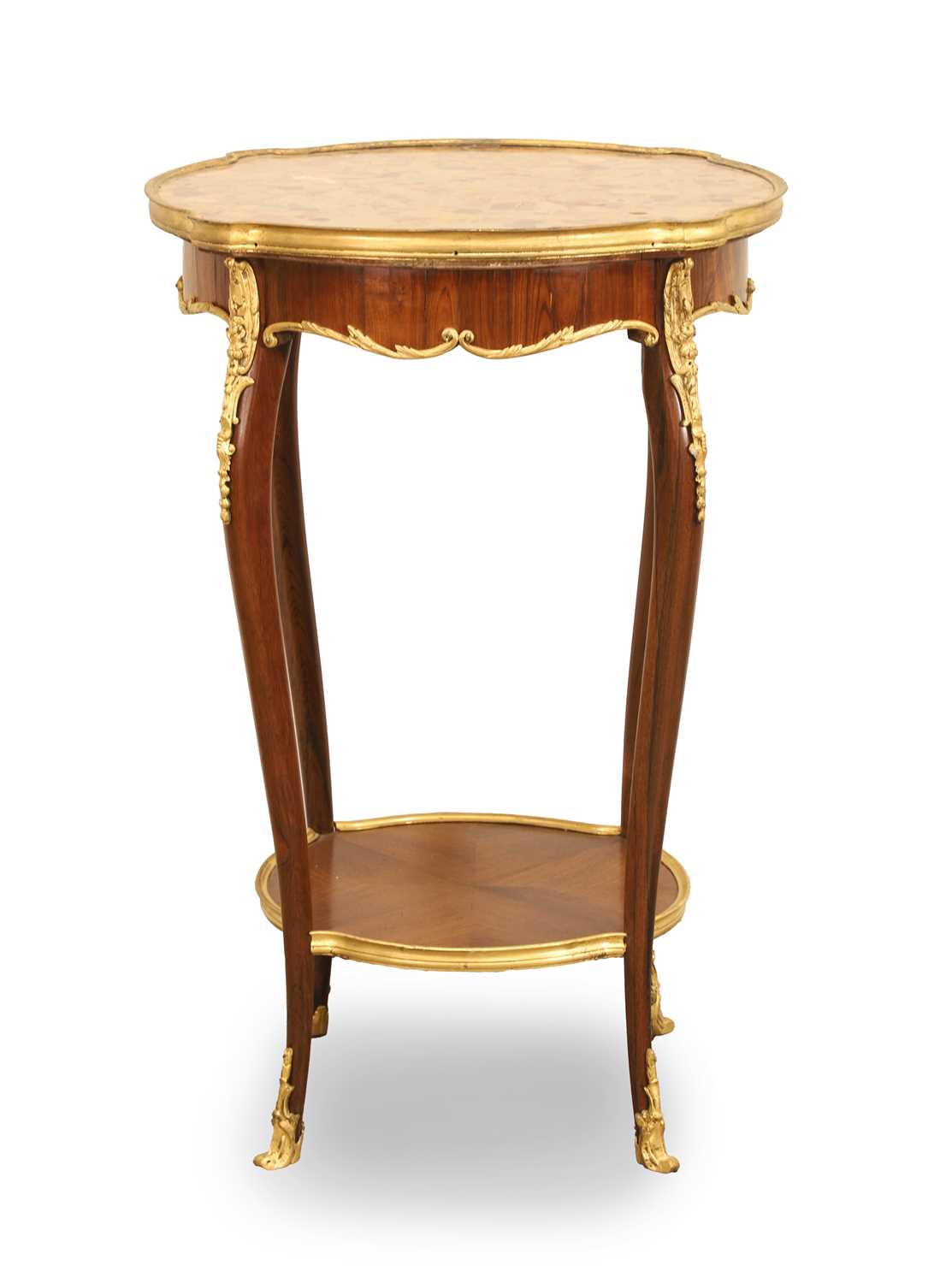 Lot 517 - A French kingwood and ormolu-mounted breccia marble occasional table