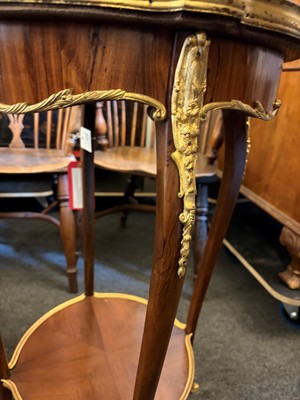 Lot 517 - A French kingwood and ormolu-mounted breccia marble occasional table