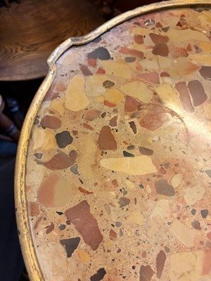 Lot 517 - A French kingwood and ormolu-mounted breccia marble occasional table
