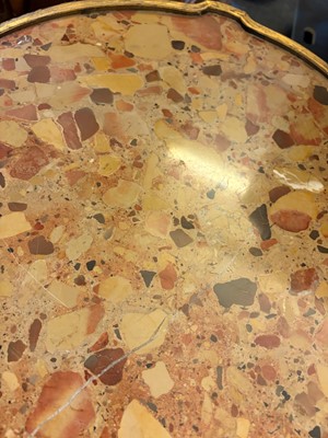 Lot 517 - A French kingwood and ormolu-mounted breccia marble occasional table