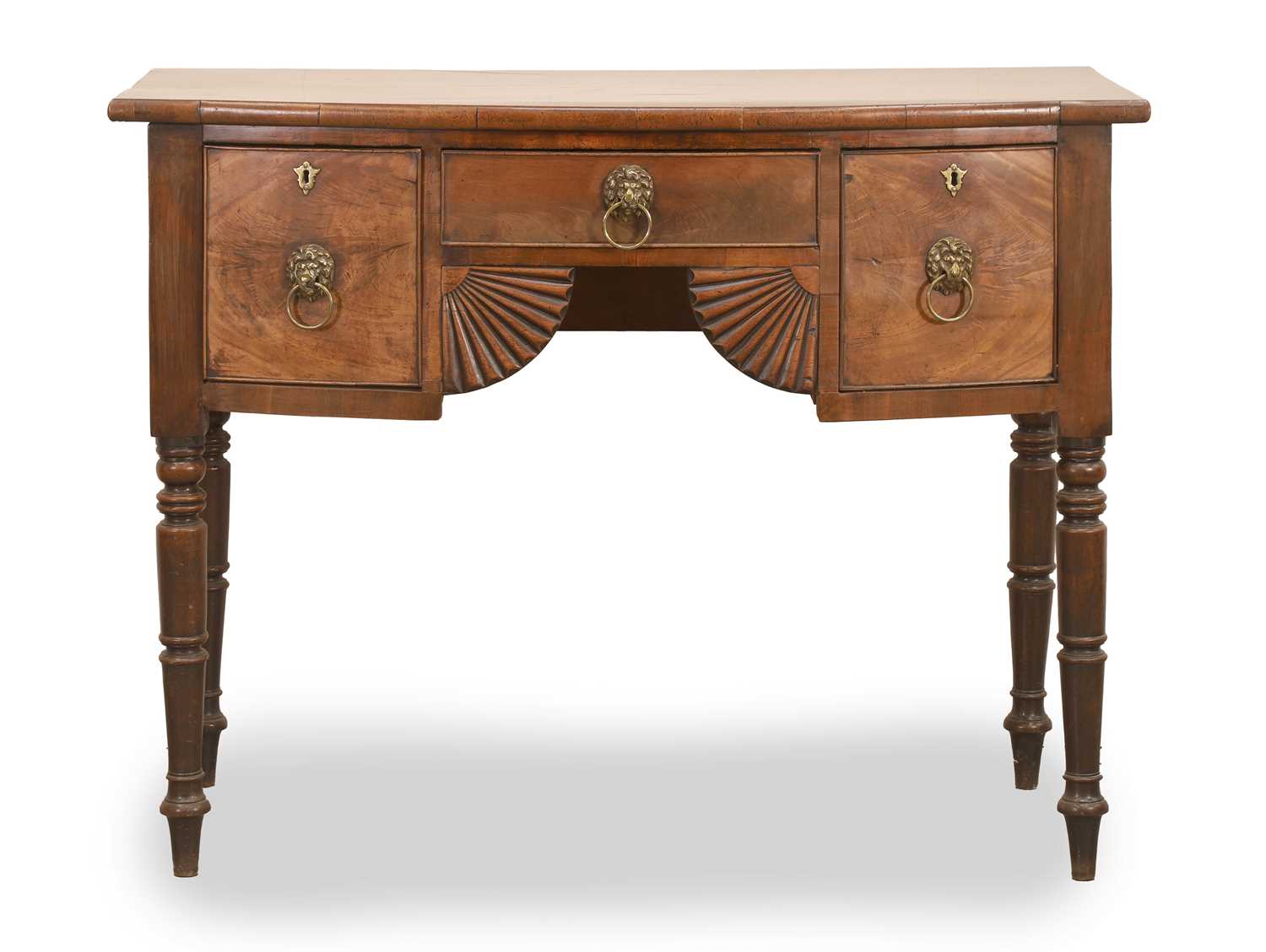 Lot 520 - A Scottish George II mahogany bow front dressing table