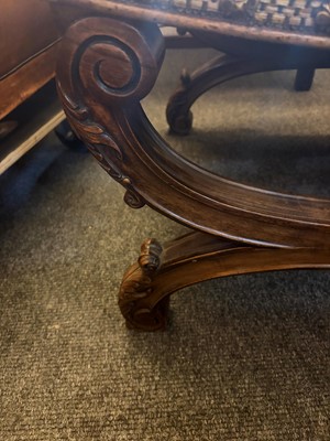 Lot 525 - A Victorian saddle seated stool
