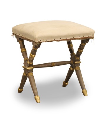 Lot 504 - A Regency painted x frame stool
