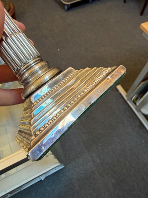 Lot 23 - A pair of Edwardian Corinthian column candlesticks