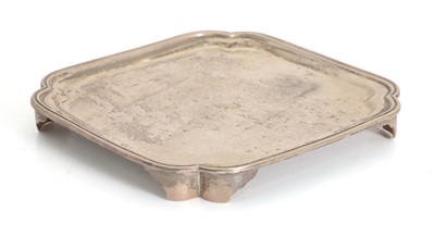 Lot 16 - A silver card tray