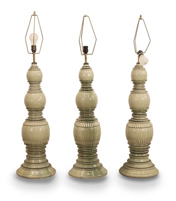 Lot 457 - A collection of three Asian style lamps