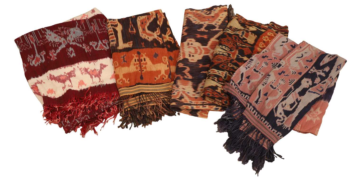 Lot 412 - A collection of Ikat hand woven panels