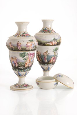 Lot 109 - A pair of Naples porcelain vases