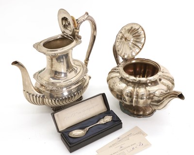 Lot 30 - Two silver teapots