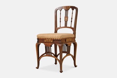 Lot 157 - An Edwardian rosewood, boxwood and marquetry parlour chair