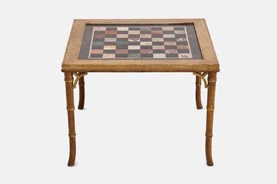 Lot 220 - A Regency-style painted and parcel-gilt specimen marble coffee table