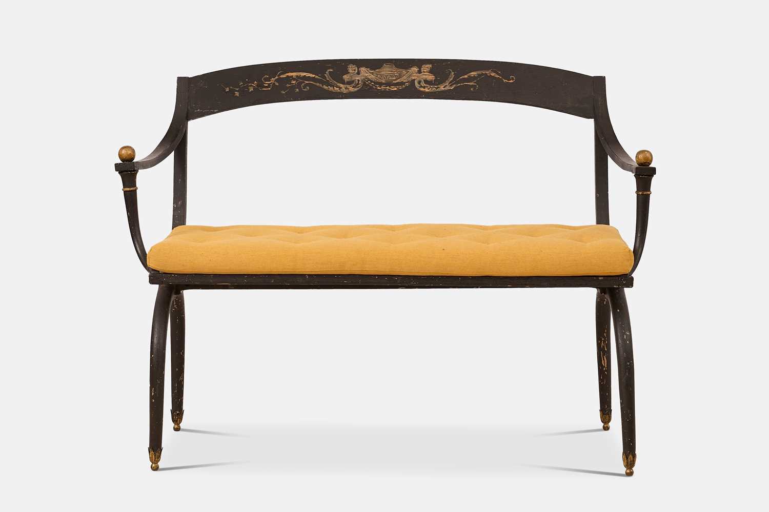 Lot 76 - A neoclassical painted wooden hall bench