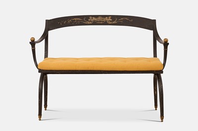 Lot 76 - A neoclassical painted wooden hall bench