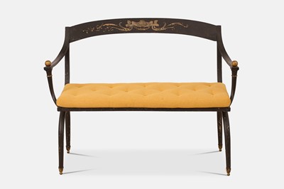 Lot 76 - A neoclassical painted wooden hall bench