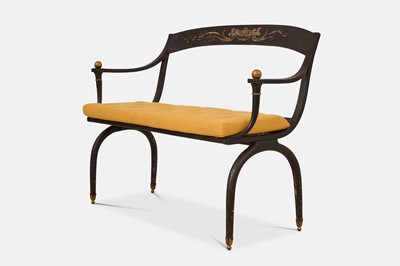 Lot 76 - A neoclassical painted wooden hall bench