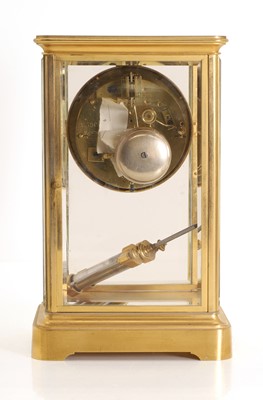 Lot 210 - A French four glass mantel clock