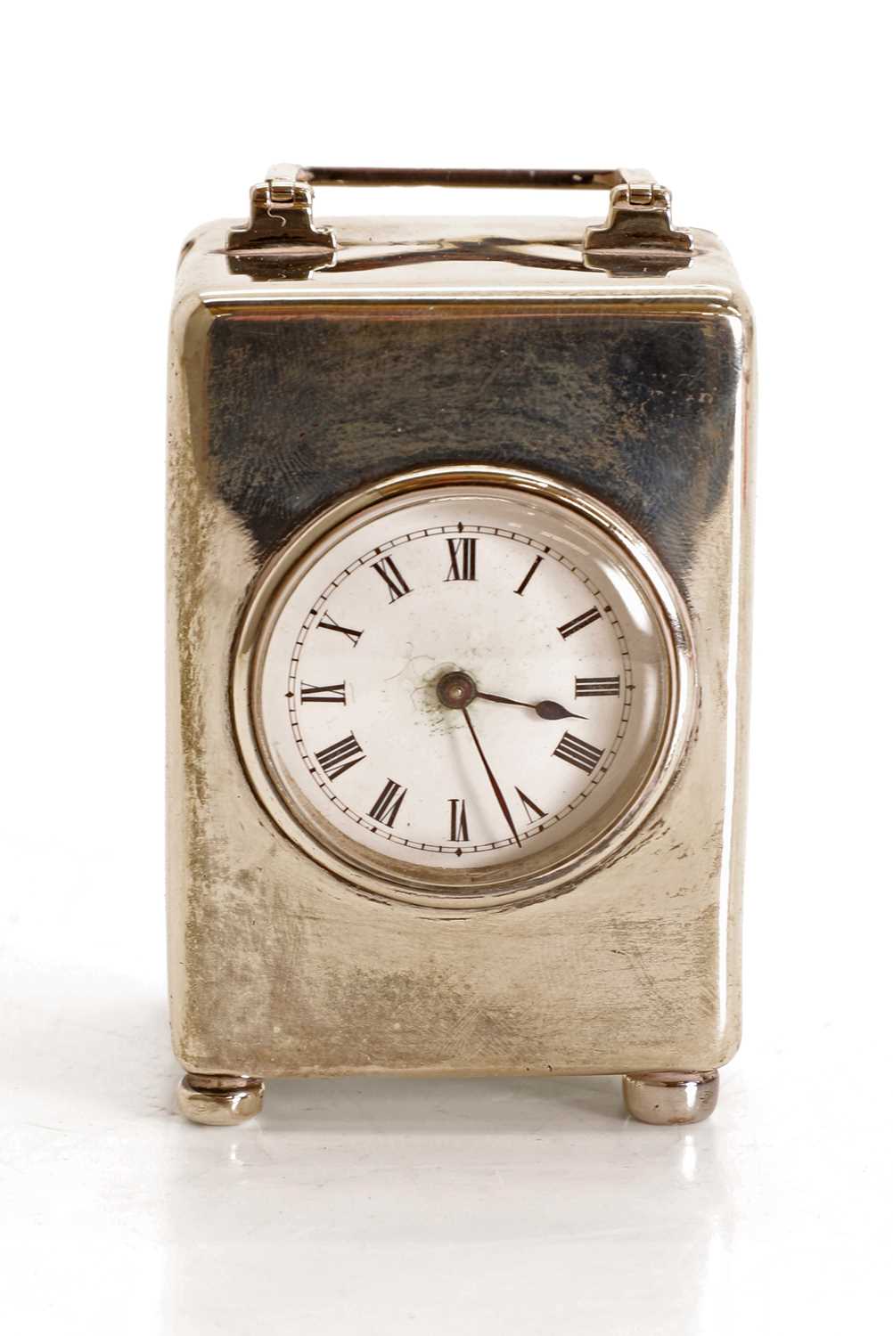 Lot 31 - A silver cased carriage clock