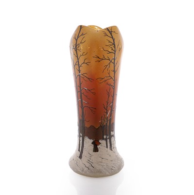 Lot 110 - A Legras 'Winter Landscape' glass vase