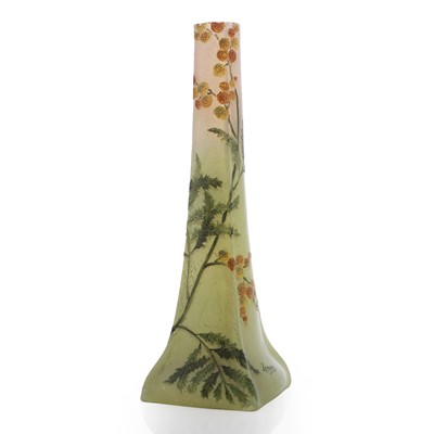 Lot 83 - A Legras enamelled cameo glass vase
