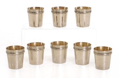 Lot 45 - A group of eight silver cups