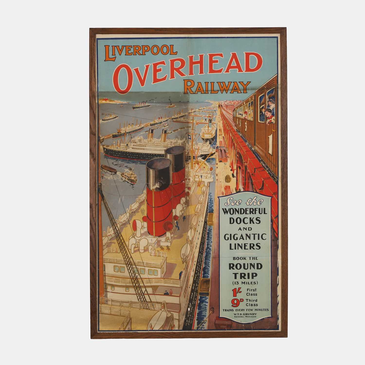 Lot 524 - Superb Liverpool Overhead Railway poster