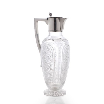 Lot 65 - A Victorian silver-mounted glass claret jug