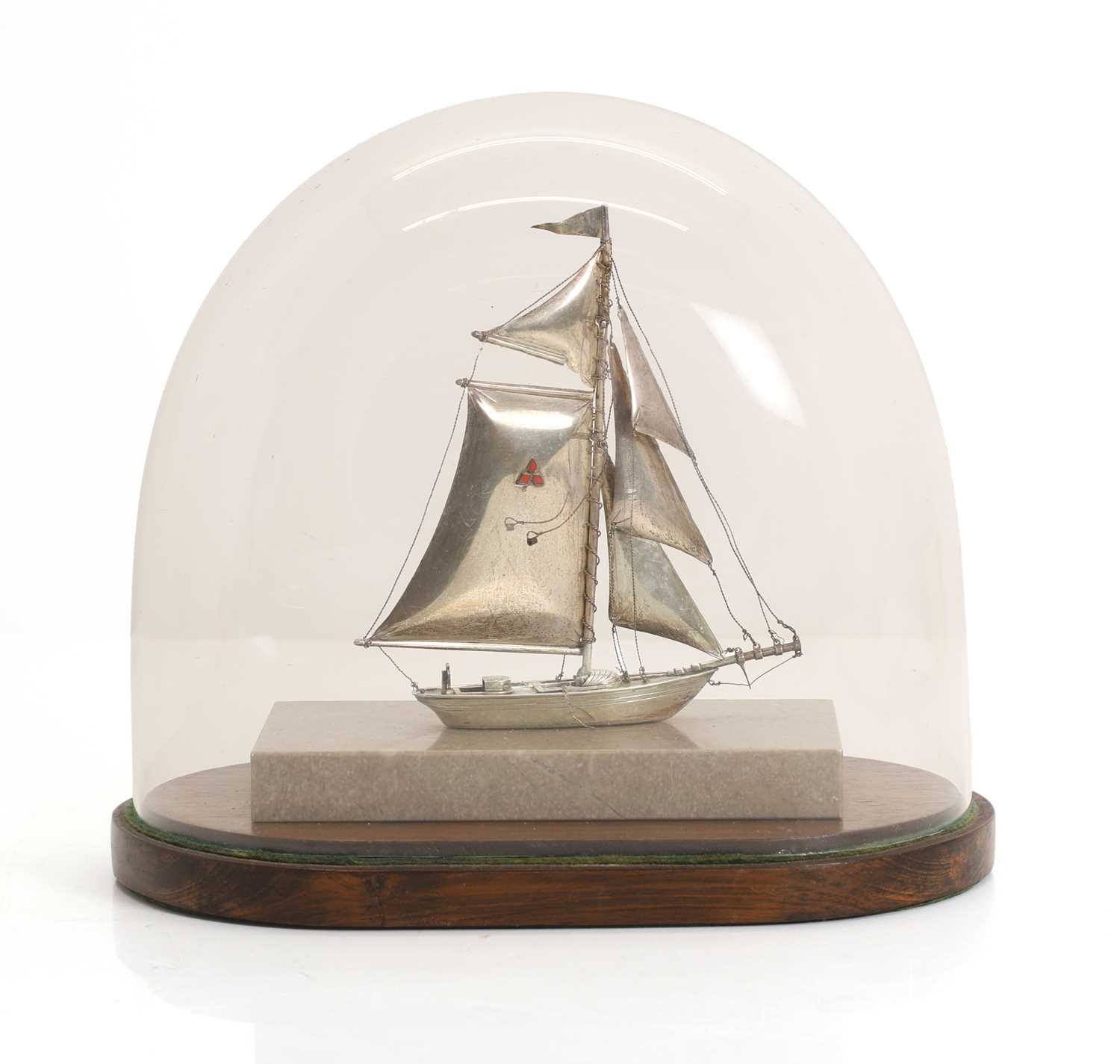Lot 4 - A silver Yokohama shipyard model