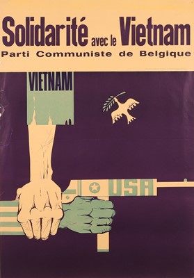 Lot 173 - 'Solidarité avec le Vietnam', a Belgian Communist Party poster