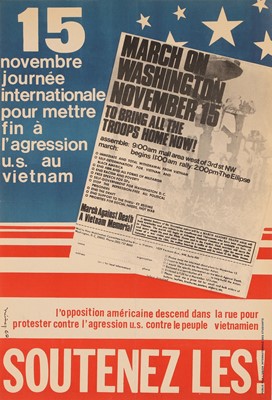 Lot 173 - 'Solidarité avec le Vietnam', a Belgian Communist Party poster