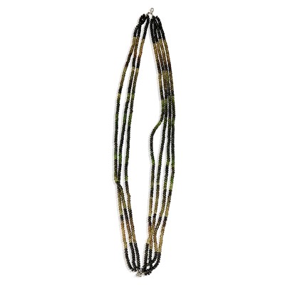 Lot 156 - A tourmaline multi strand necklace