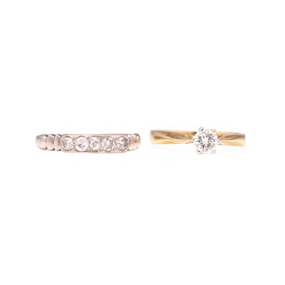 Lot 184 - Two diamond set rings