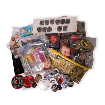 Lot 176 - A large collection of badges, keyrings and other novelty items