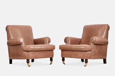 Lot 81 - A pair of leather armchairs by Baxter
