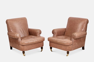 Lot 81 - A pair of leather armchairs by Baxter