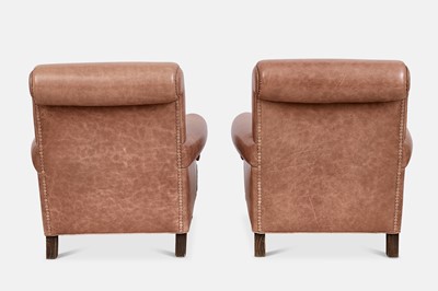 Lot 81 - A pair of leather armchairs by Baxter